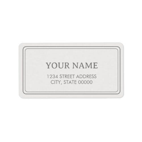 Minimalist Elegant Light Gray  Label