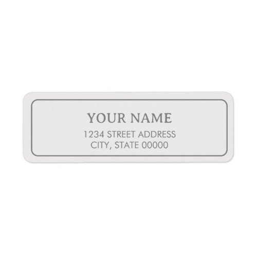 Minimalist Elegant Light Gray  Label