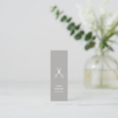 Minimalist Elegant Light Grey White Hairstylist Mini Business Card (Standing Front)