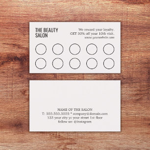 Minimalist Elegant Light Pastel 10 Salon Loyalty Card