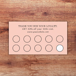 Minimalist Elegant Light Pastel 10 Salon Loyalty Card