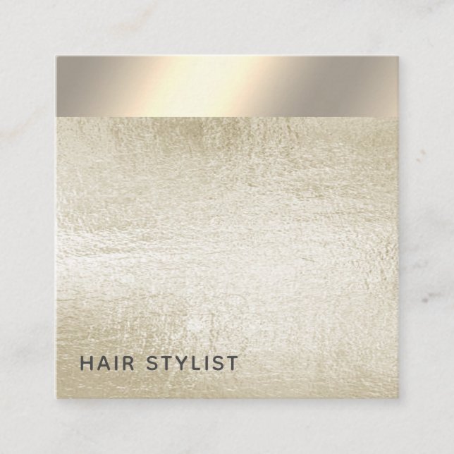 Minimalist elegant luxury simple gold foil square business card (Front)
