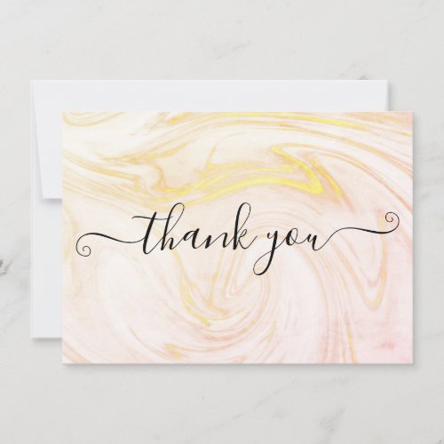 Minimalist Elegant Marble Script Thank You Card