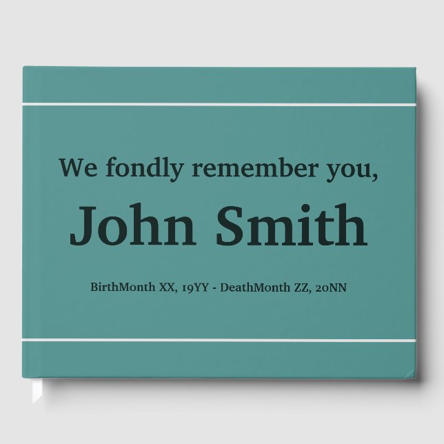 Minimalist, Elegant Memories Guestbook (Front)