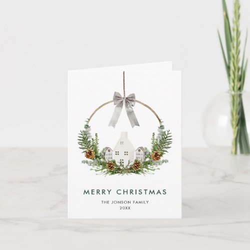 Minimalist Elegant Merry Christmas Composition Holiday Card