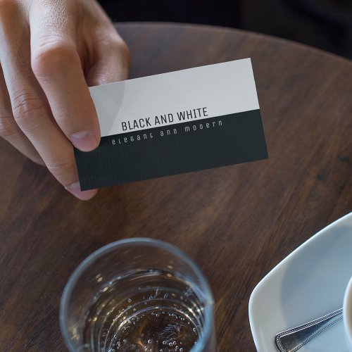 Minimalist elegant modern black and white business card