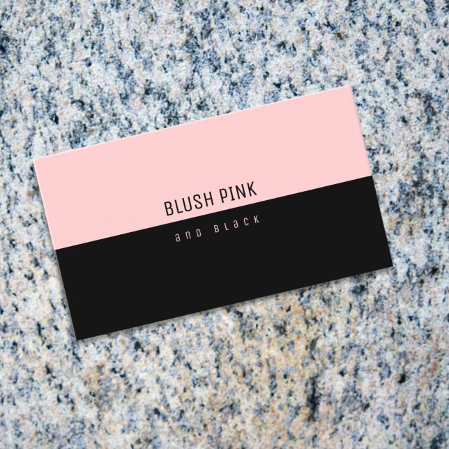 Minimalist Elegant Modern black | blush pink Business Card (Creator Uploaded)