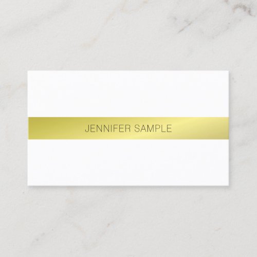 Minimalist Elegant Modern Design Gold Plain Luxe Business Card