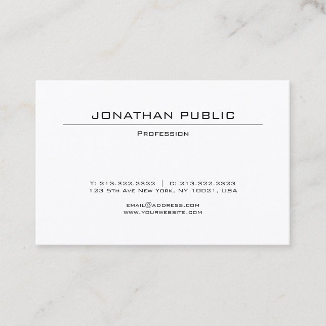 Minimalist Elegant Modern Design Trendy Plain Business Card (Front)