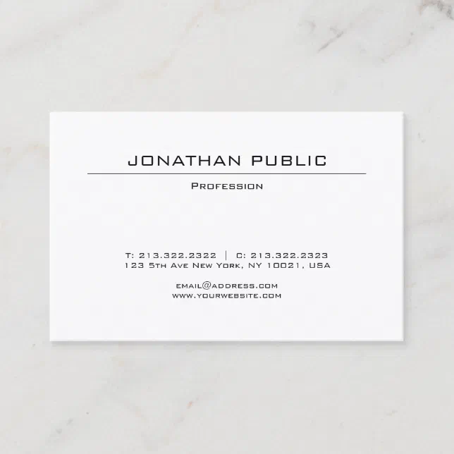 Minimalist Elegant Modern Design Trendy Plain Business Card | Zazzle