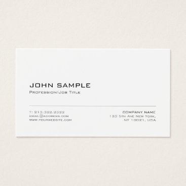 Minimalist Elegant Modern Design White Plain Business Card Minimalist Elegant Modern Design White Plain Business Card