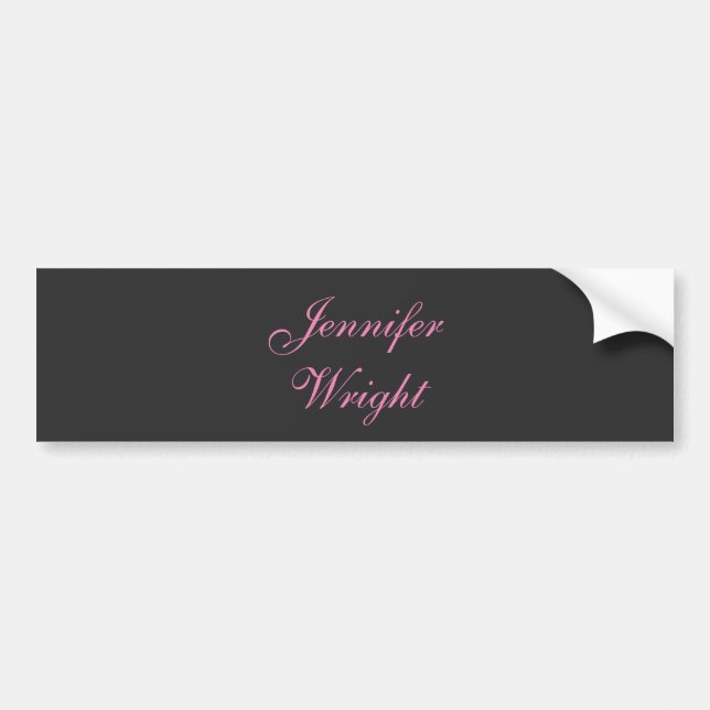 Minimalist elegant modern grey pink feminine bumper sticker (Front)