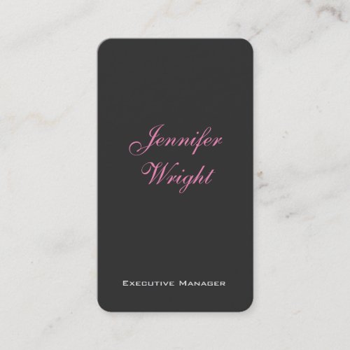 Minimalist elegant modern grey pink feminine business card
