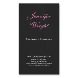 Minimalist elegant modern grey pink feminine business card magnet