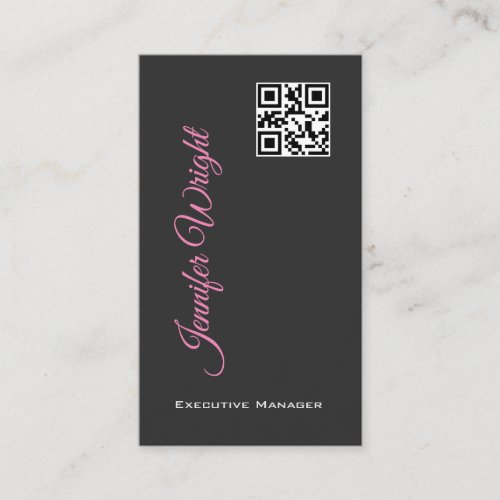 Minimalist elegant modern grey plain QR code Business Card