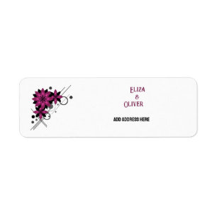 Minimalist elegant modern luxury Burgundy floral Label