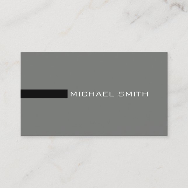 Minimalist Elegant Modern Nickel and Black Business Card (Front)