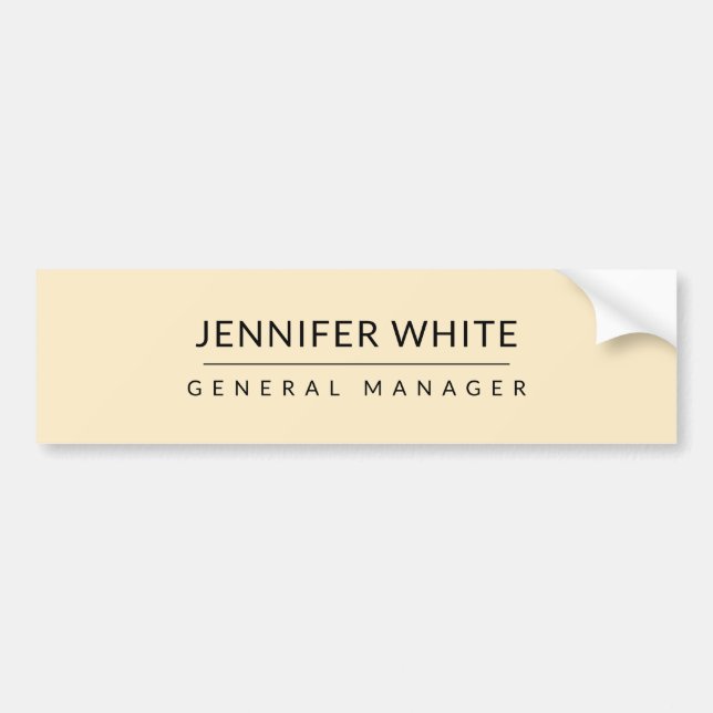 Minimalist Elegant Modern Plain Bumper Sticker (Front)