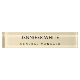 Minimalist Elegant Modern Plain Desk Name Plate