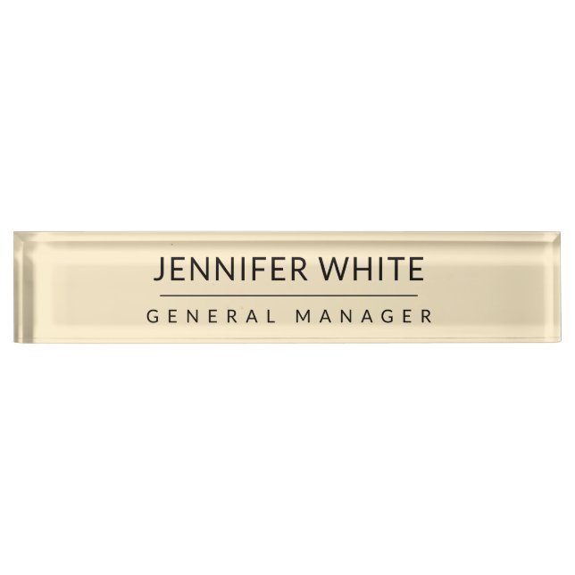 Minimalist Elegant Modern Plain Desk Name Plate (Front)