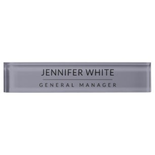 Minimalist Elegant Modern Plain Desk Name Plate