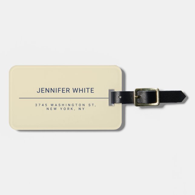 Minimalist Elegant Modern Plain Luggage Tag (Front Horizontal)