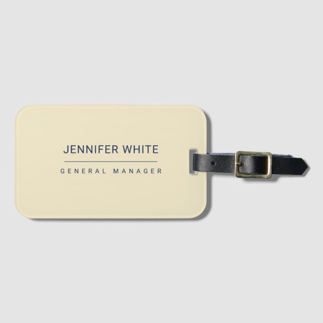 Minimalist Elegant Modern Plain Luggage Tag (Front Horizontal)