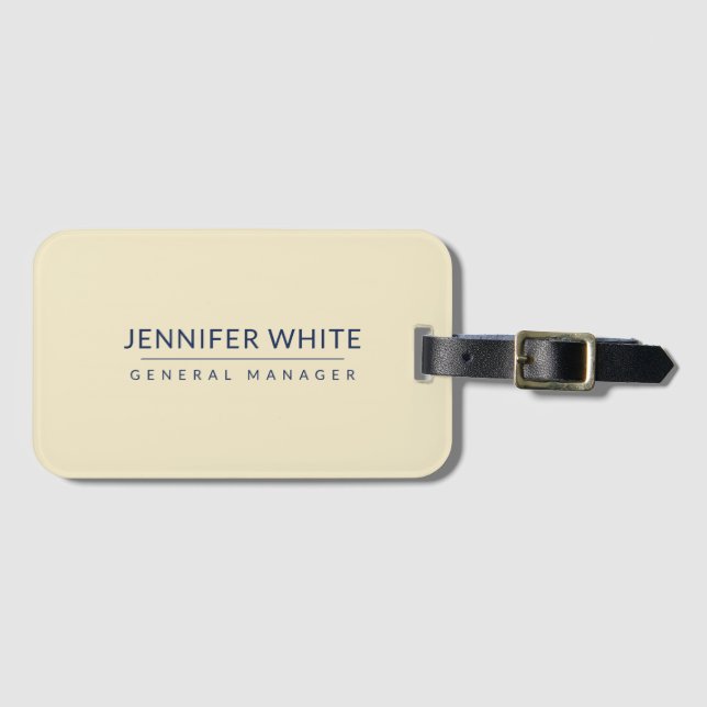 Minimalist Elegant Modern Plain Luggage Tag (Front Horizontal)
