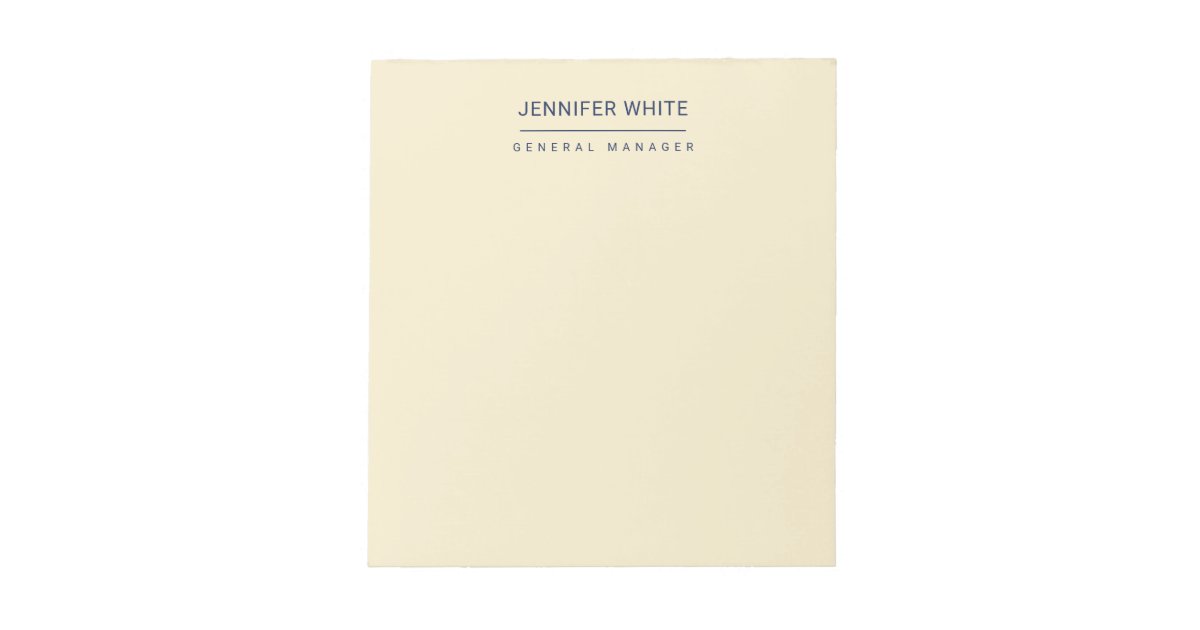 Minimalist Elegant Modern Plain Notepad | Zazzle