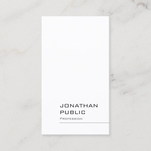 Minimalist Elegant Modern Plain Professional Business Card