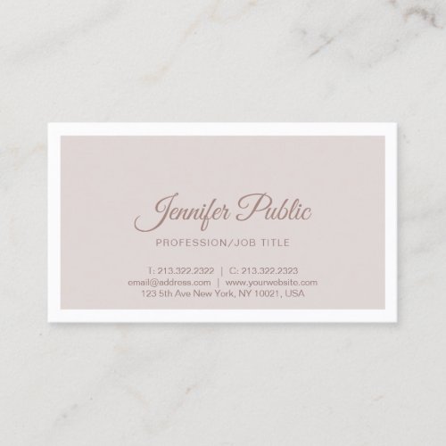 Minimalist Elegant Modern Script Calligraphy Plain Business Card