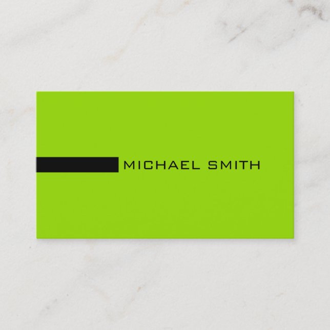 Minimalist Elegant Modern Sheen Green and Black Business Card (Front)