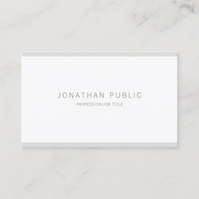 Minimalist Elegant Modern Simple Plain Luxury Business Card (Front)