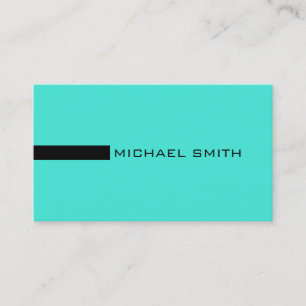 Minimalist Elegant Modern Turquoise and Black Business Card