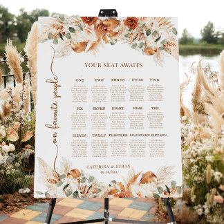 Minimalist Elegant Modern Wedding Seating Chart Foam Board