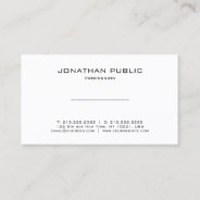 Minimalist Elegant Modern White Plain Professional Business Card at Zazzle