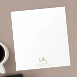 Minimalist Elegant Monogram Chic Gold Stylish Notepad<br><div class="desc">The Custom Minimalist Elegant Monogram Printed Gold tone Stylish Notepad is a luxurious and sophisticated addition to your workspace.</div>