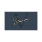 Minimalist Elegant Monogram Dark Blue