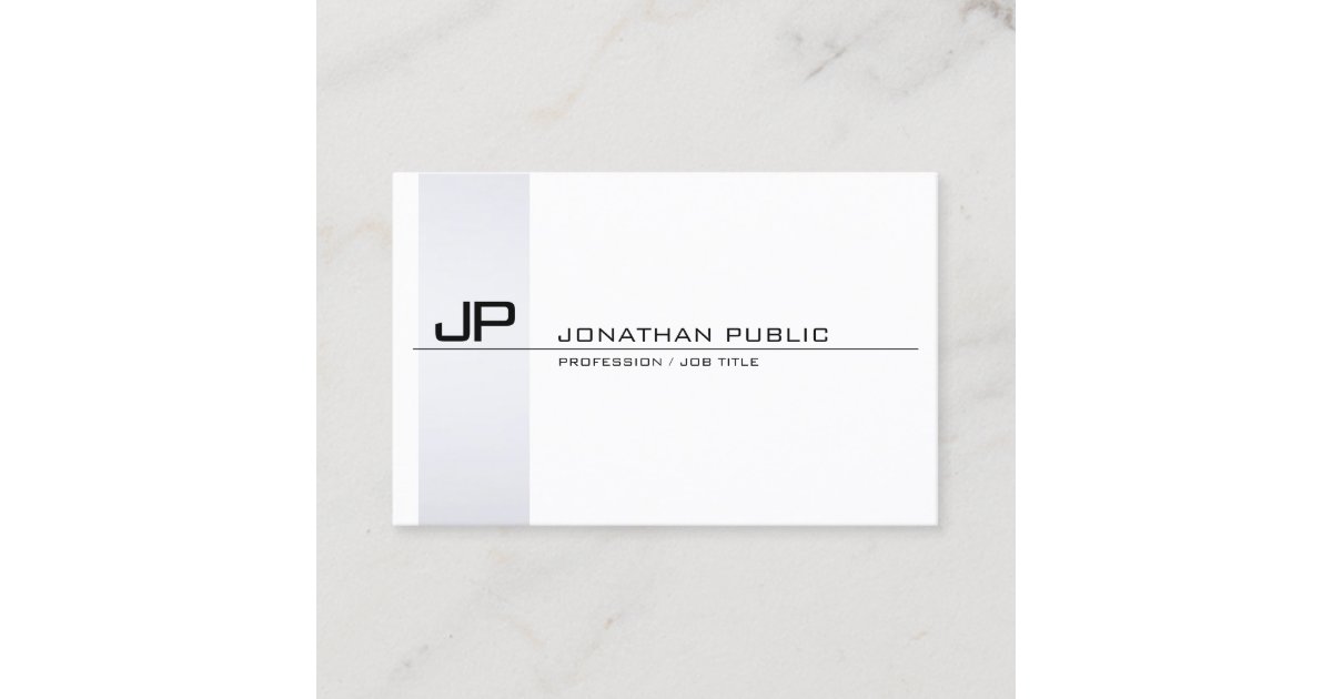 Minimalist Elegant Monogram Modern Simple Plain Business Card | Zazzle