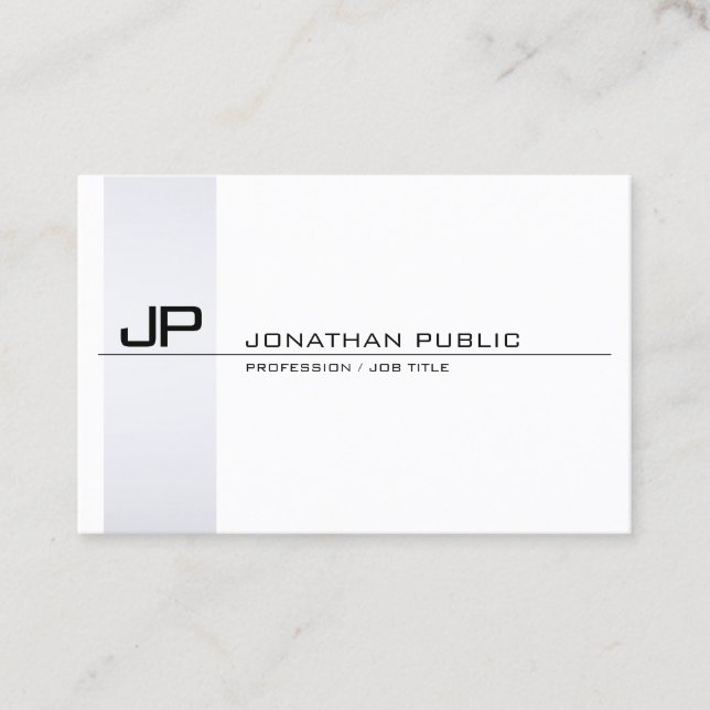 Minimalist Elegant Monogram Modern Simple Plain Business Card (Front)