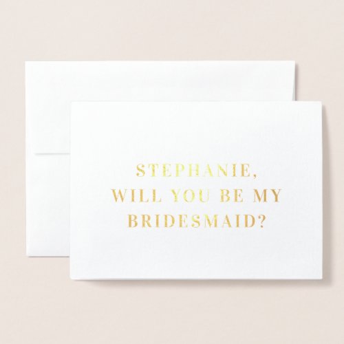 Minimalist Elegant Name Bridesmaid Proposal Card