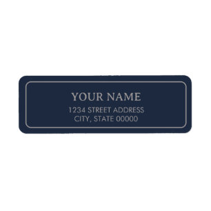 Minimalist Elegant Navy Blue Label