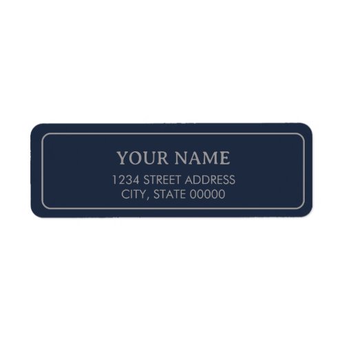 Minimalist Elegant Navy Blue Label