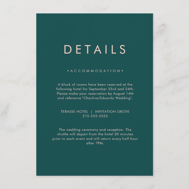 Minimalist Elegant Neutral Details Card (Front)