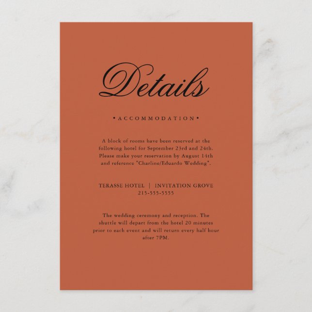Minimalist Elegant Neutral Details Card (Front)