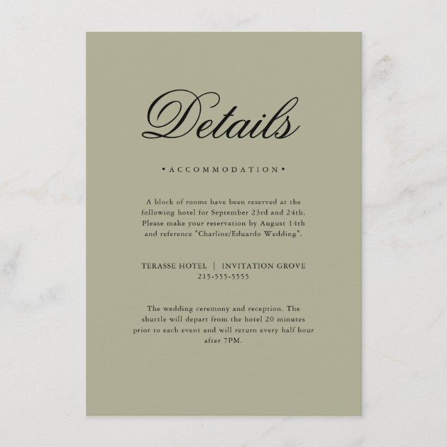 Minimalist Elegant Neutral Details Card (Front)
