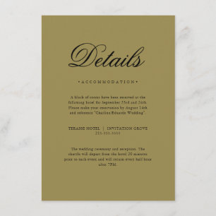 Minimalist Elegant Olive Green Details Card