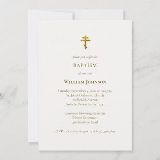 Minimalist Elegant Orthodox Christian Baptism Invitation