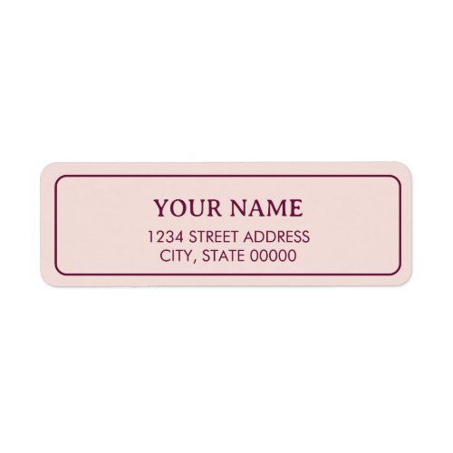 Minimalist Elegant Pale Blush Pink Label