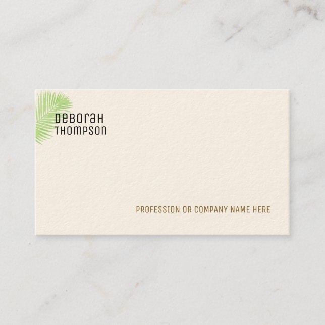 minimalist elegant palm leaf business card (Front)